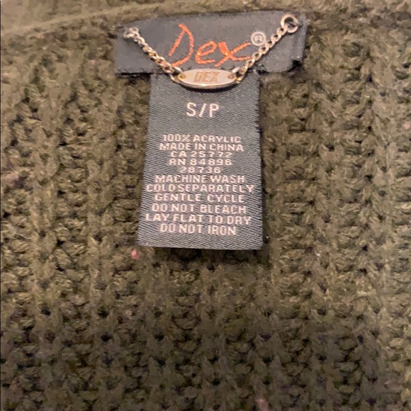 Green long belted wrap sweater by Dex, S - Picture 4 of 8